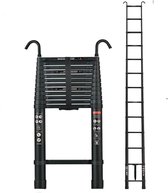 Bol.com Telescopische Ladder Orvian - 5m - Afneembare Haken - Opvouwbare Aluminium Verlengladder - Multifunctionele Zolderladder aanbieding
