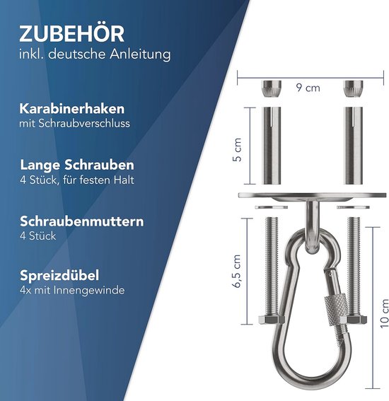 Plafondhaak zware belasting ultrasterk U-type houder tot 1270 kg - voor