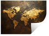 Wereldkaart - Roest, Goud
