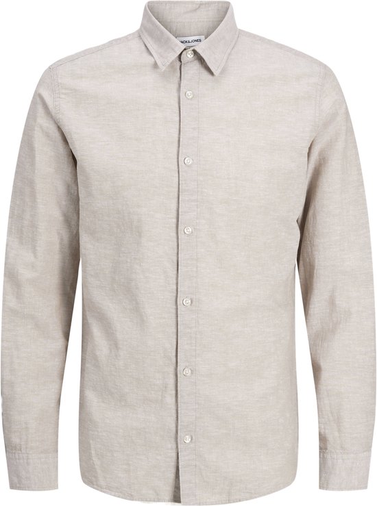 JACK&JONES JJEBREEZE LINEN BLEND SHIRT LS SN Heren Overhemd - Crockery