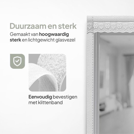 O'DADDY® Deurgordijn Deluxe FIBER - Magnetisch Vliegengordijn - Voor Nieuwbouw en Standaard Deuren - Eenvoudige Installatie - Deurhor Wit - 140x260 cm van Merkloos — afbeelding 3
