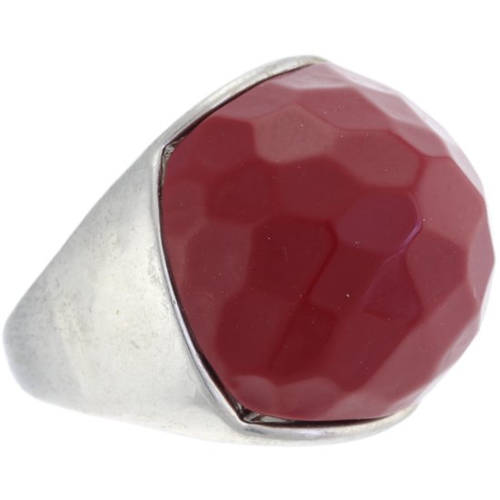 Behave - Ring - Bague élégante bordeaux rouge foncé - Ring en métal 2,4 cm - Sans nickel