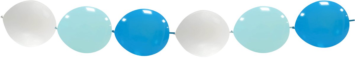 Blauw-Lichtblauw-Wit Ballonnenslinger, ca. 3 meter
