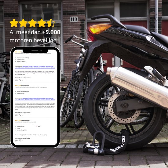 Abus Iven Maxx-Locks Tirau ART 4 Motorslot – 120 Cm Ketting Met U-beugel & Slotspray | Voor Motor, Scooter & Brommer Nederlands Motorslot
