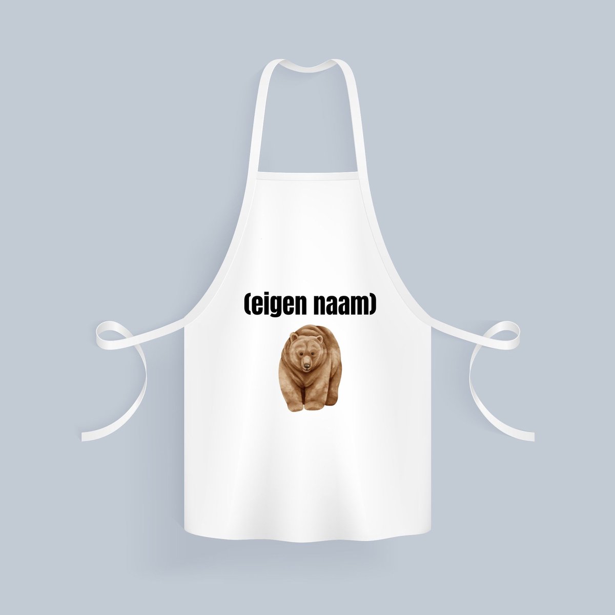 Akyol - grote beer met eigen naam Keukenschort - Beer - beren liefhebbers - iemand die houdt van beren - verjaardag - cadeau - kado - 82 bij 71 cm