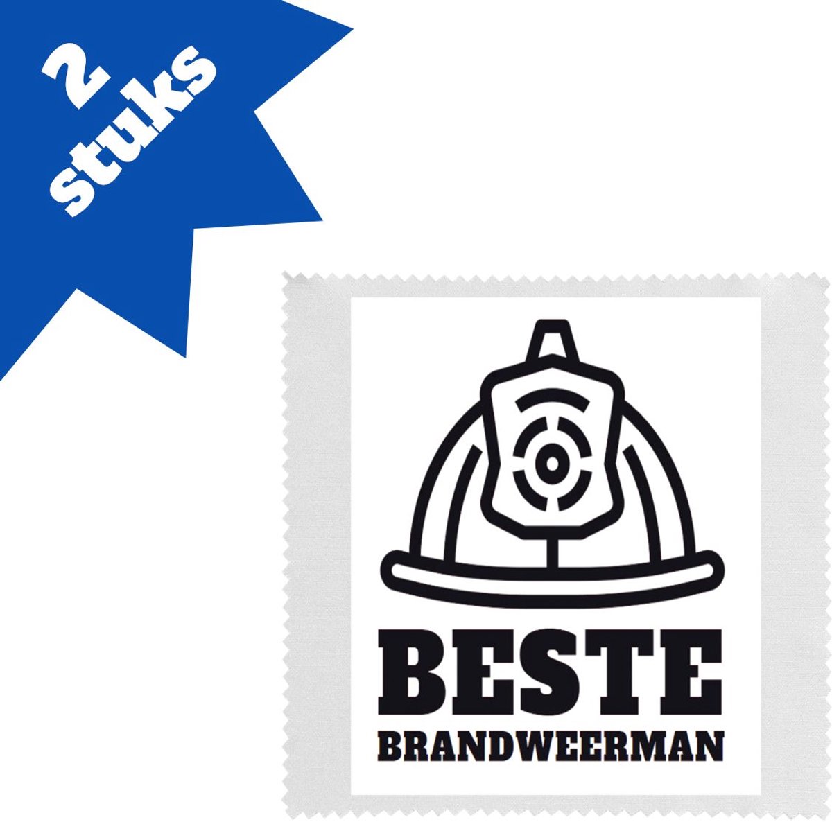 Akyol - beste brandweerman brillendoekjes - Beste brandweerman - collega - cadeau - 17,8 bij 17,8 cm - 2 stuks
