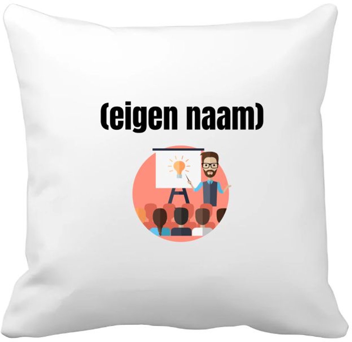 Akyol docent met studenten met eigen naam Kussen hoes - Docent - meesters of juffen - collega's - verjaardag - afscheidscadeau - geschenk - kado - 40 bij 40 cm Multicolor