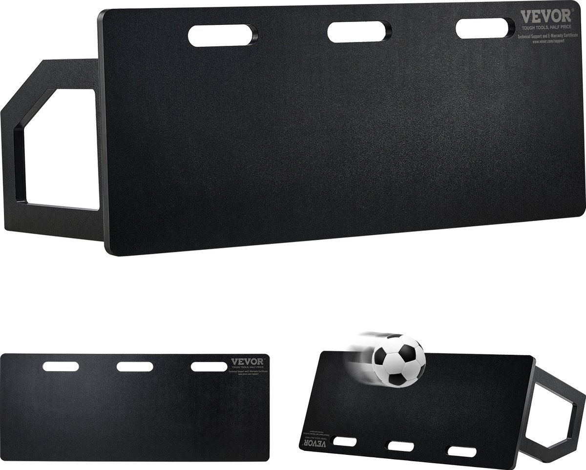 VEVOR Voetbal Rebound Board, Draagbaar Bounce Wandbord 100 x 40 cm, Rebounder Muur Rebound Apparatuur, Kinderen & Tieners, Dubbele Hoek Board Rebounder Kicker voor Voetbaltraining Zwart