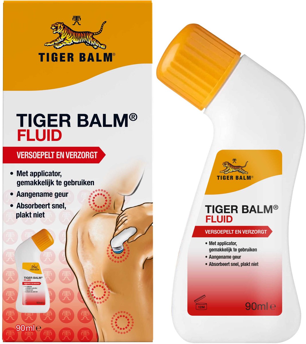 Tiger Balm Fluid - Versoepelt en verzorgt - Met innovatieve applicator voor een ontspannende massage na o.a. fysieke inspanning - 90 ml