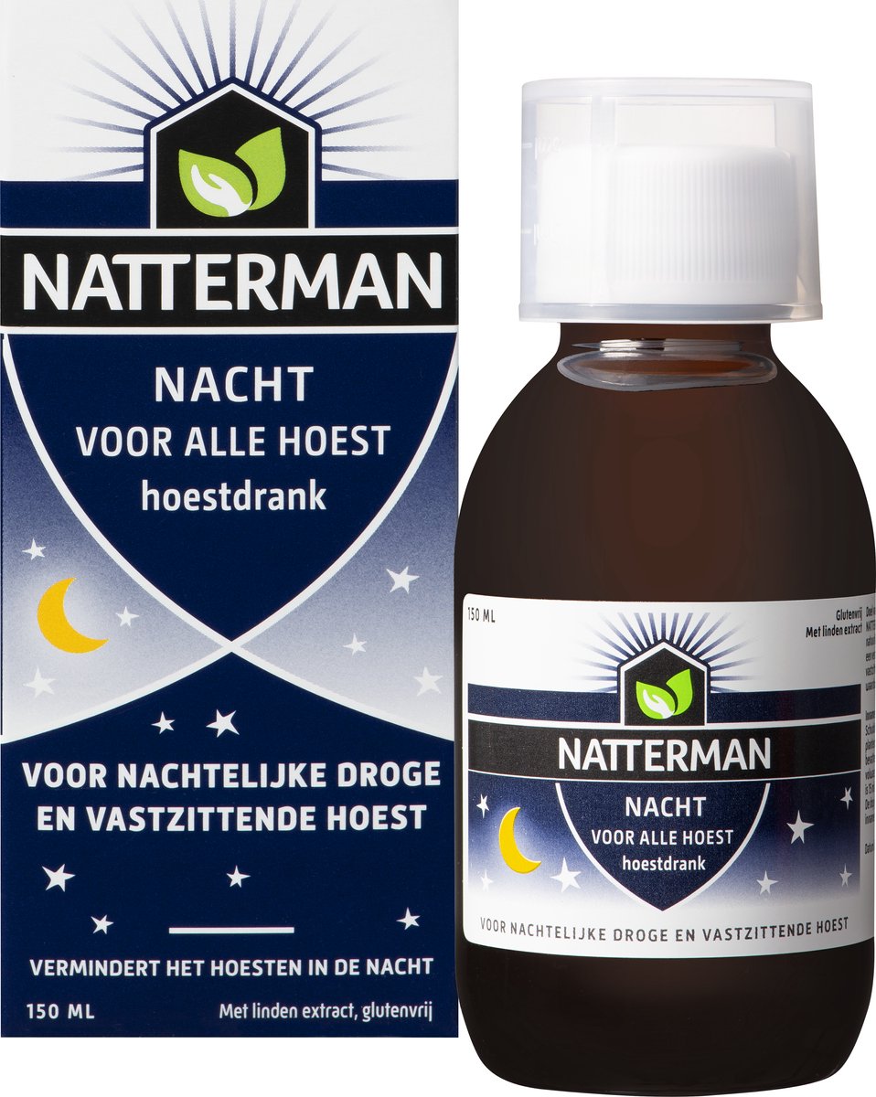 Goedkoopste Natterman Nacht Voor Alle Hoest - Voor nachtelijke droge en vastzittende hoest - Vermindert het hoesten in de nacht - Hoestdrank - Vanaf 18 jaar - Medisch hulpmiddel - 150 ml