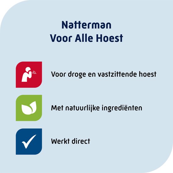 Natterman Direct Voor Alle Hoest Hoestsiroop - Voor droge en vastzittende hoest - Met calendula extract - Vanaf 18 jaar - Hoestdrank - Medisch hulpmiddel - 180 ml