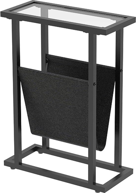 HOOBRO 75 cm smalle consoletafel, 3-laags sofatafel van gehard glas
