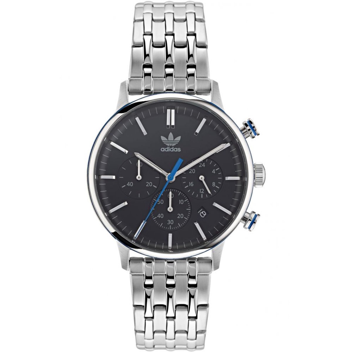 Adidas Grijze RVS Horloge Met Chrono-Datum Functie