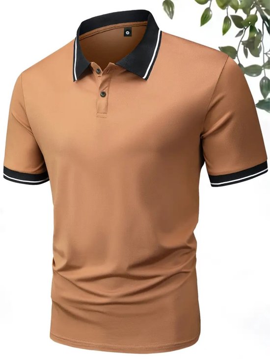 Nivard Golf Shirt Heren - T-shirt - Golfkleding - Golfen - Golf Accessoires - Polo Shirt - Zwart & Grijs & Beige - Maat XXXL van Nivard — afbeelding 3