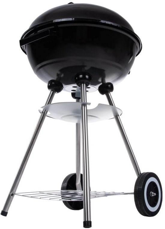 GEKO Ronde houtskoolbarbecue - Met deksel - Ø 39 cm rooster - Zwart - Inclusief hoes van Merkloos — afbeelding 2