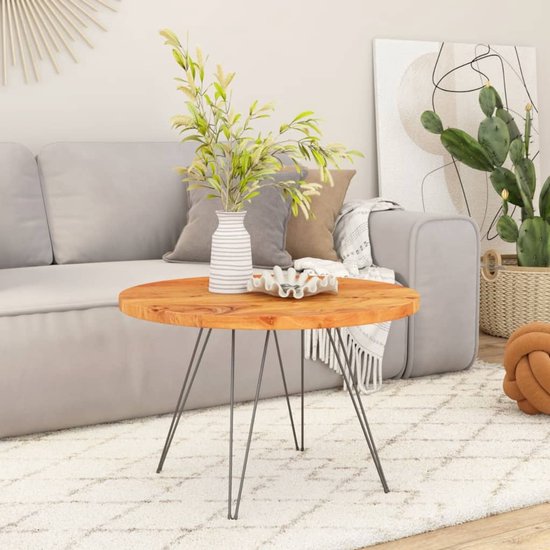 vidaXL Plateau de table 50x2,5 cm Rond en bois massif