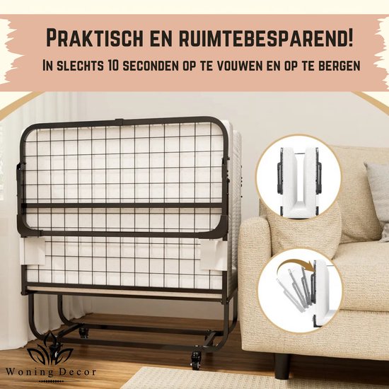 Logeerbed BRUSSELOS 90x200 cm metaal