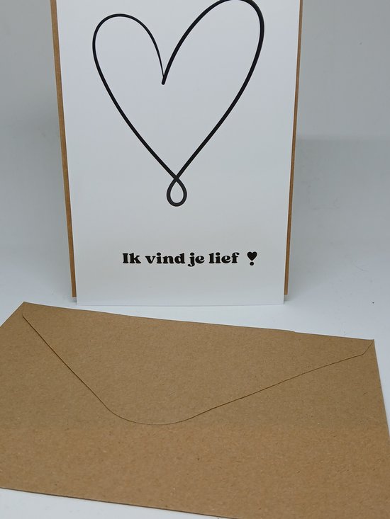 Vip K.C. dubbelgevouwen staande A6 kaart valentijn ik vind je lief