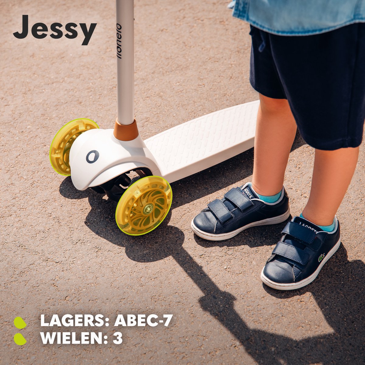 Lionelo Jessy Kinderstep - step 3 wielen - leeftijdsgroep 3+ - max 50kg - LED verlichting in de wielen - hoogte verstelbaar 65-70-75-80 cm — afbeelding 4