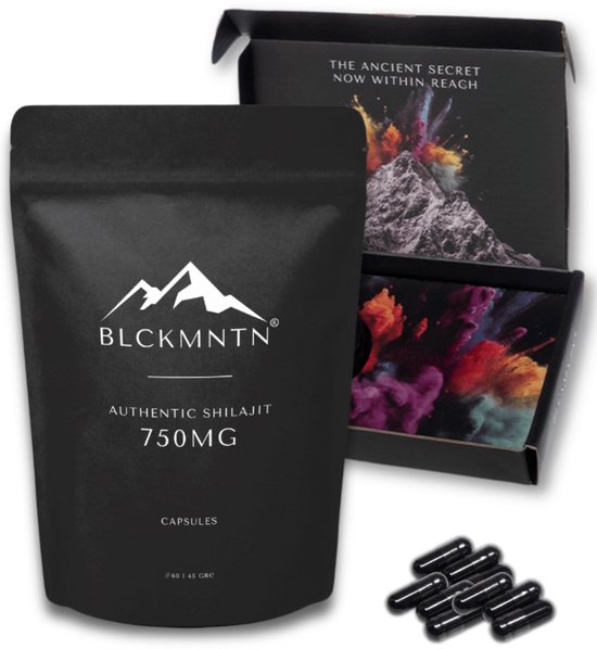 Authentic Shilajit Capsules - 60x 750MG - 100% Pure Mumijo - 83,47% Fulvinezuur - EuroFins Gecontroleerd