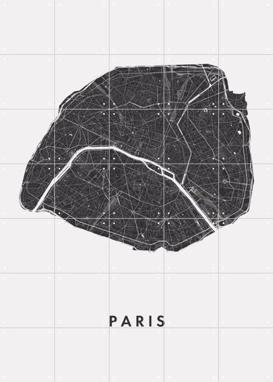 Plan de Paris IXXI, Art in Map - 100 x 140 cm - Support d'accrochage gratuit - Grande décoration murale et posters - Art géométrique, abstrait