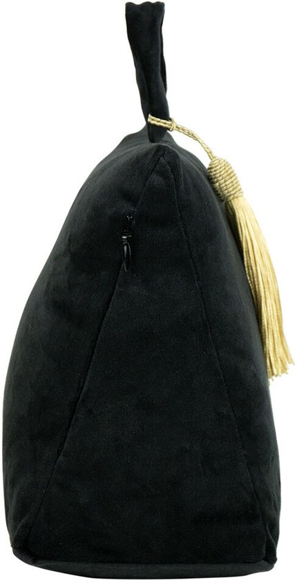 Butoir de porte Mars & More - 3x - velours - couleur noire - 17 x 10 x 18 cm - pour portes intérieures