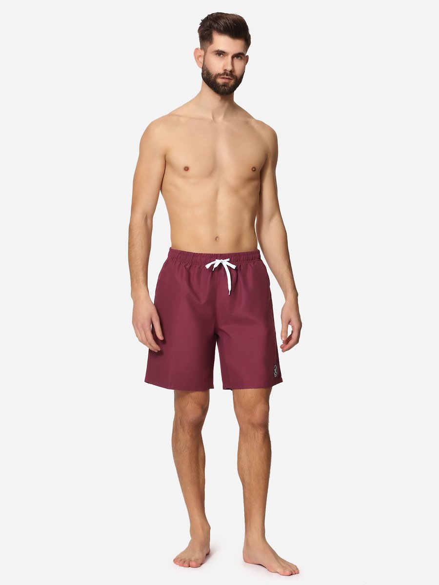 Ladeheid LA - LA40 - SWS Heren Zwembroek - Zwemshorts - met zijzakken - sneldrogend - met binnenslip van mesh - Koordsluiting - Polyester - Bourgondië - 5XL — afbeelding 4
