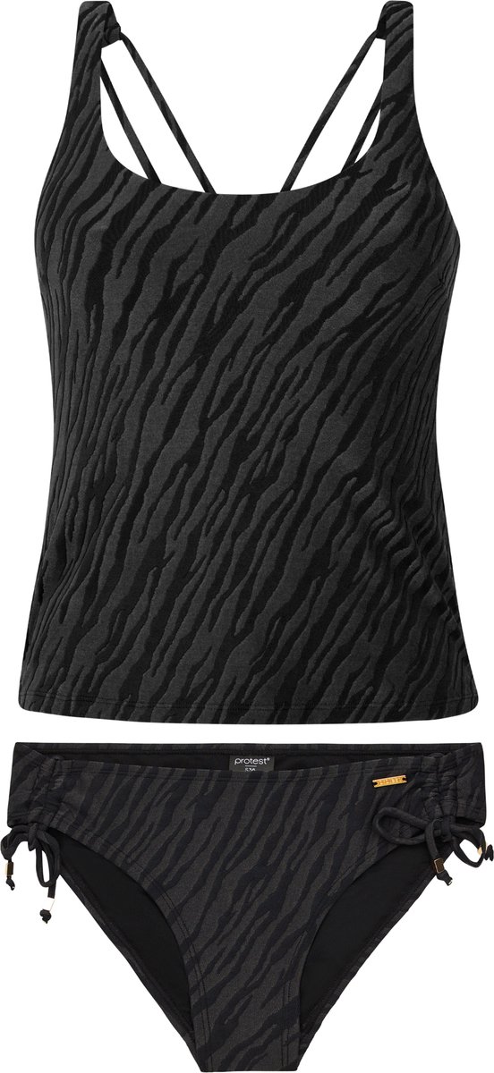 Protest Prtchela – Tankini set Dames – Tijgerprint – Uitneembare vulling Zwart