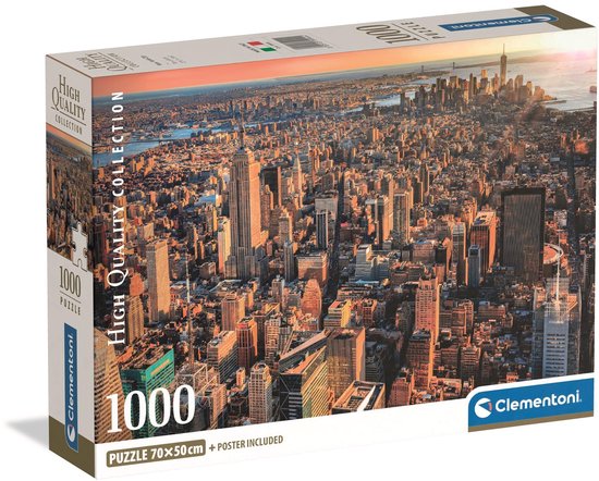 Boîte d'un puzzle de 1000 pièces de New York City au coucher du soleil, High Quality Collection.