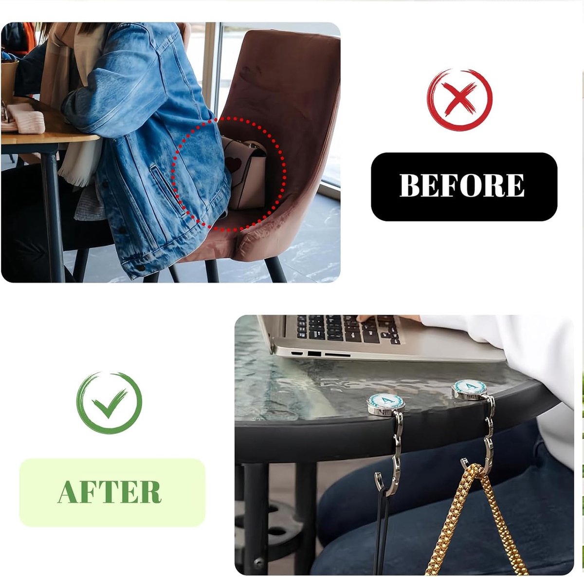 Mainiusi Zakhouder voor tafel, 4 stuks, opvouwbare antislip