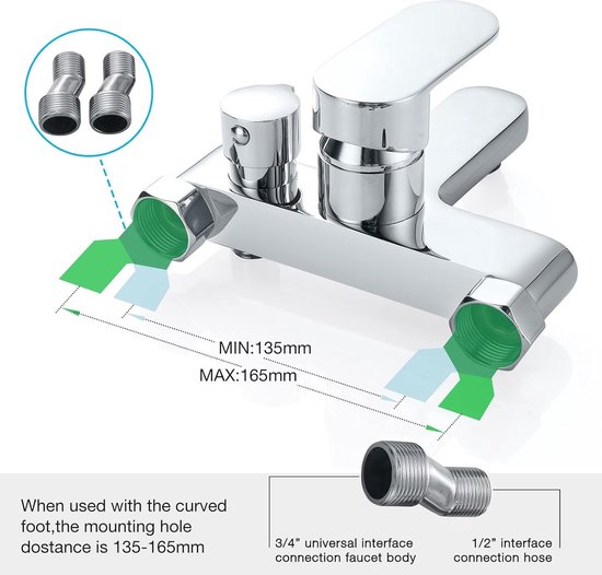 Robinet de bain thermostatique en laiton chromé Robinet de douche de bain chaud