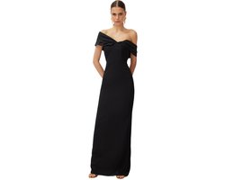 Trendyol Zwarte Body-Styling Asymmetrische Kraag Geweven Poplin Lange Elegante Avondjurk Tprss24Ae00084
