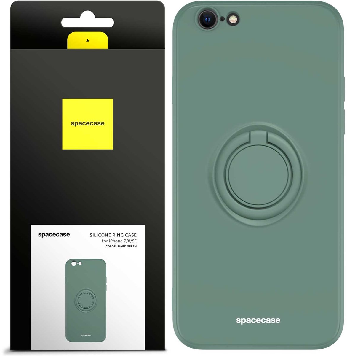 Spacecase Case Siliconen Ring Voor Iphone 7 8 Se Donkergroen