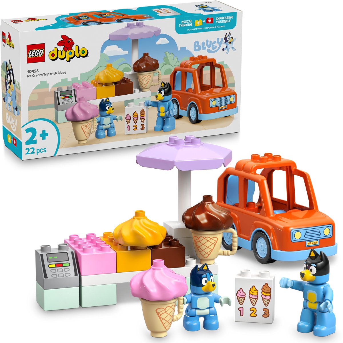 LEGO DUPLO Bluey: Een IJsje Halen met Bluey Speelgoed Ijsjes Bouwpakket voor Kinderen 10458 — afbeelding 16