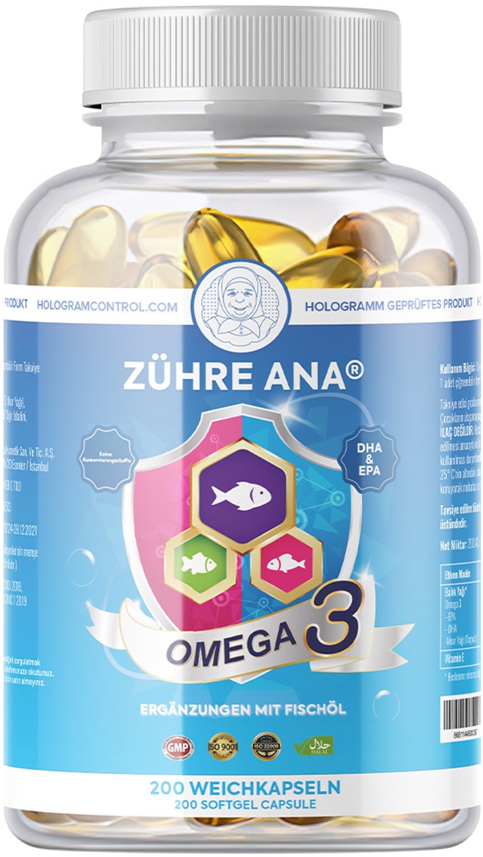 Zühre Ana Omega-3 Visolie – Hoogwaardige EPA & DHA | Ondersteuning voor Hart, Brein en Ogen