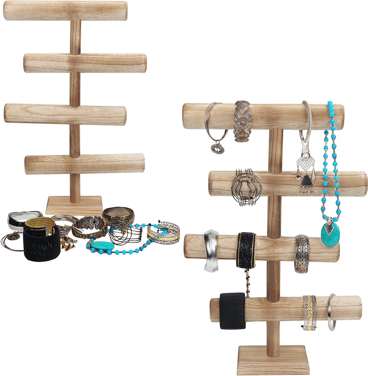 Belle Vous 4 Laags Houten Sieraden Houder Display Standaard - 48 cm in Hoogte - Organizer voor