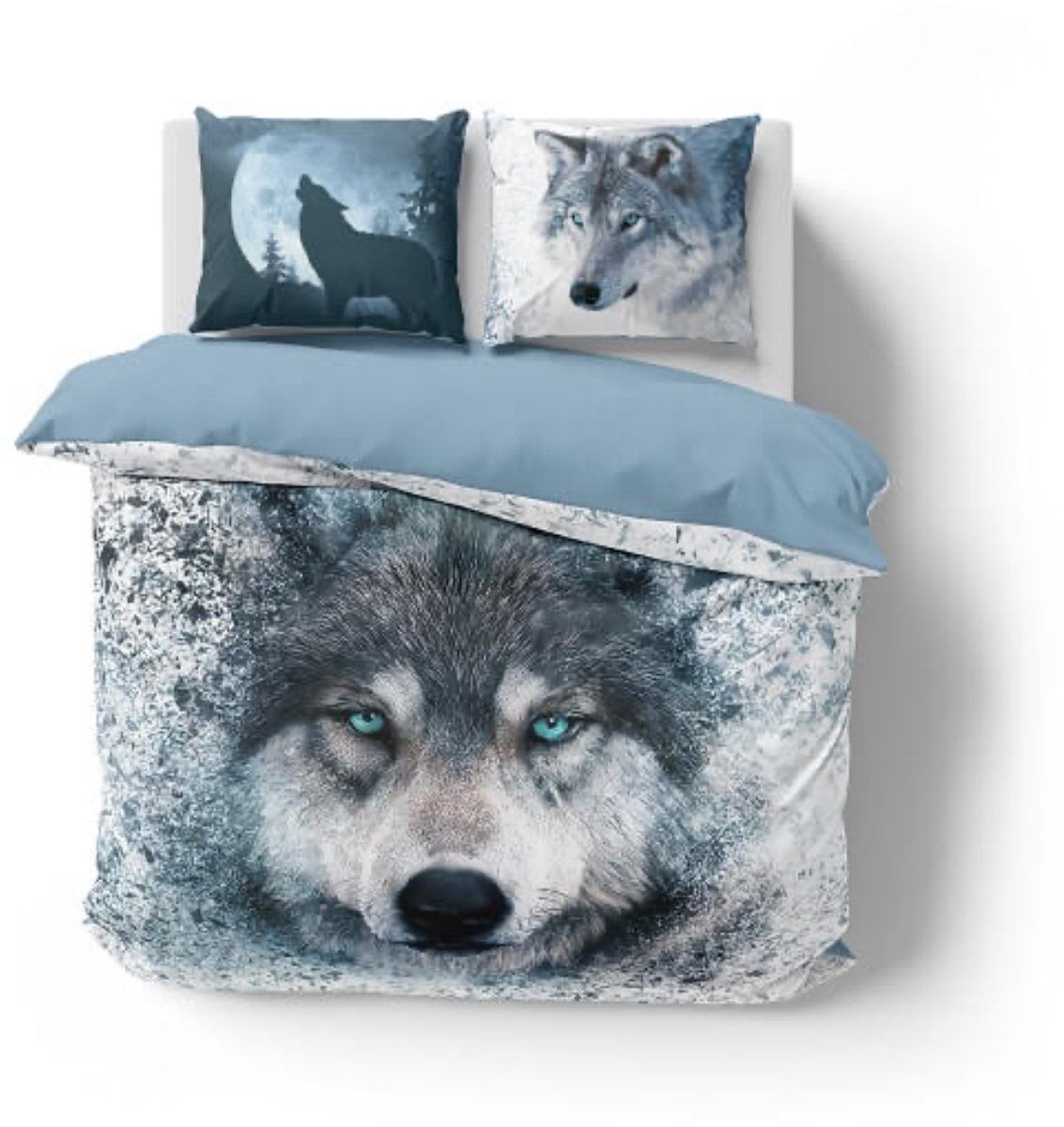 WOLF Dekbedovertrek Tweepersoons 220x200 2in1 Duurzaam Katoen 3D