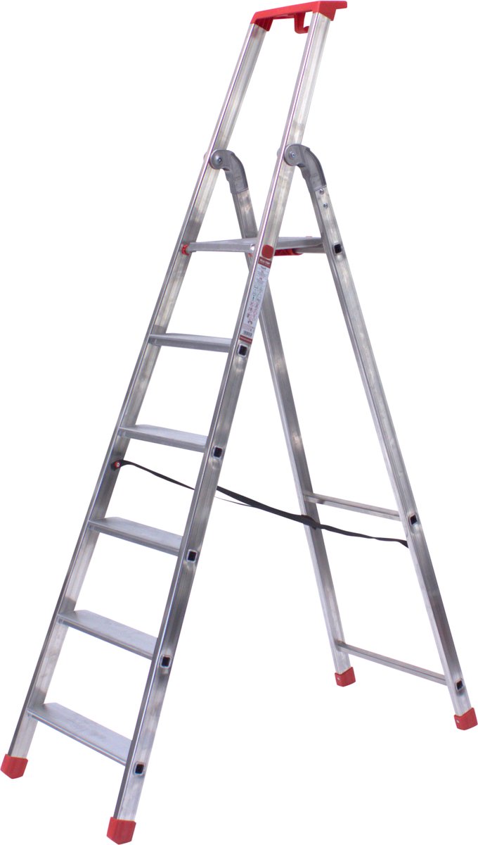 Alu-Top - Huishoudtrap - Semi-Professioneel - Enkele Trap 1x6 treden, inclusief platform