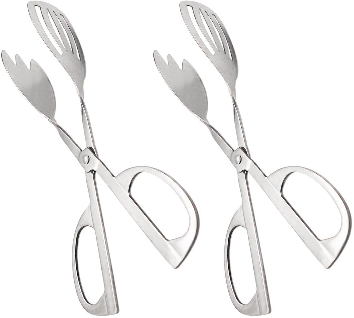 My Ninki ® Veelzijdige RVS Keukenzangenset voor Salades, Barbecues, Koken en Bakken - 2 Stuks