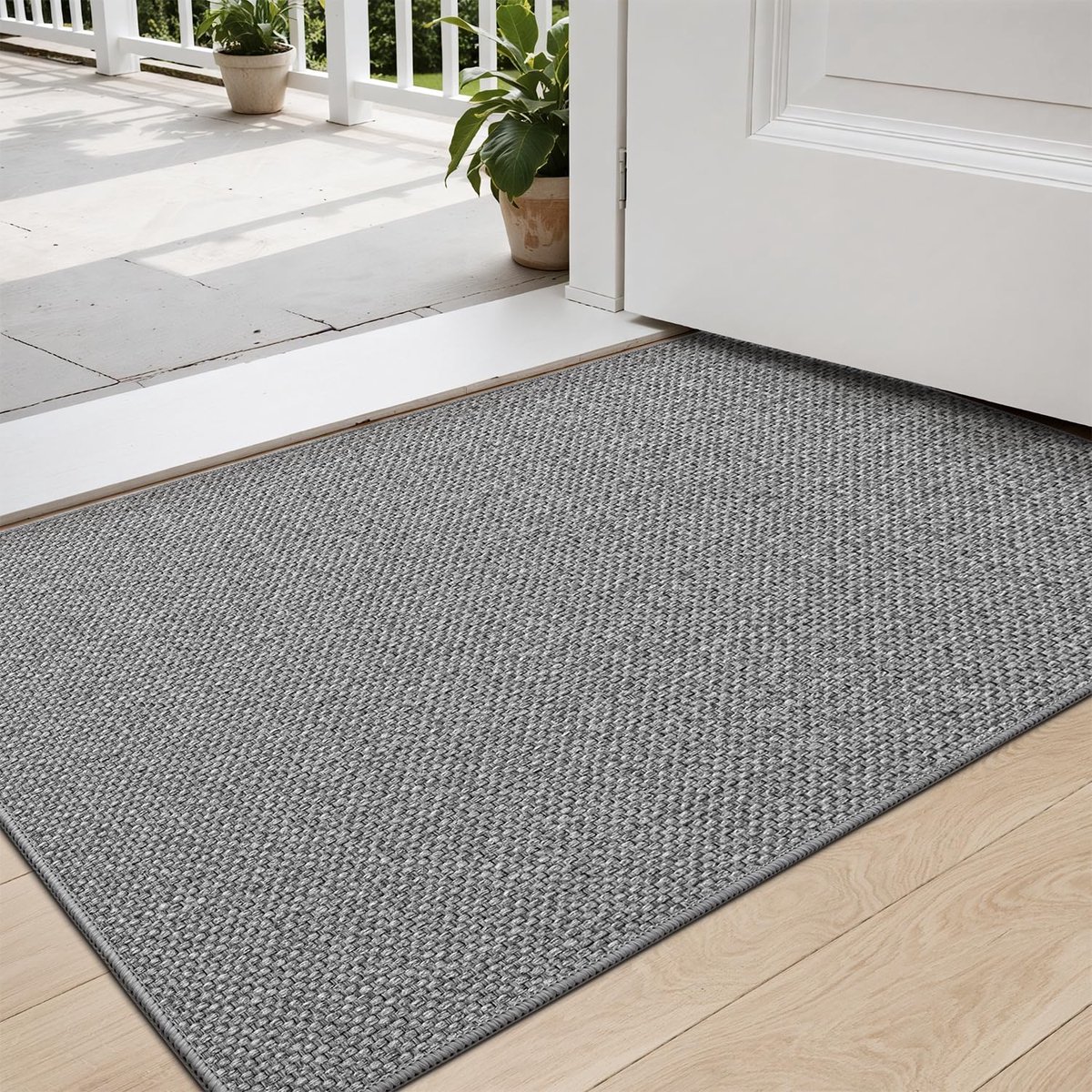My Ninki ® Absorberende Antislip Deurmat voor Binnengebruik in Lichtgrijs, Geschikt voor Elk Interieur