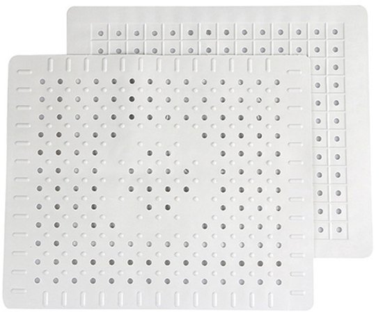 2 stuks gootsteenmat – 31 x 26 cm – rubber – wit