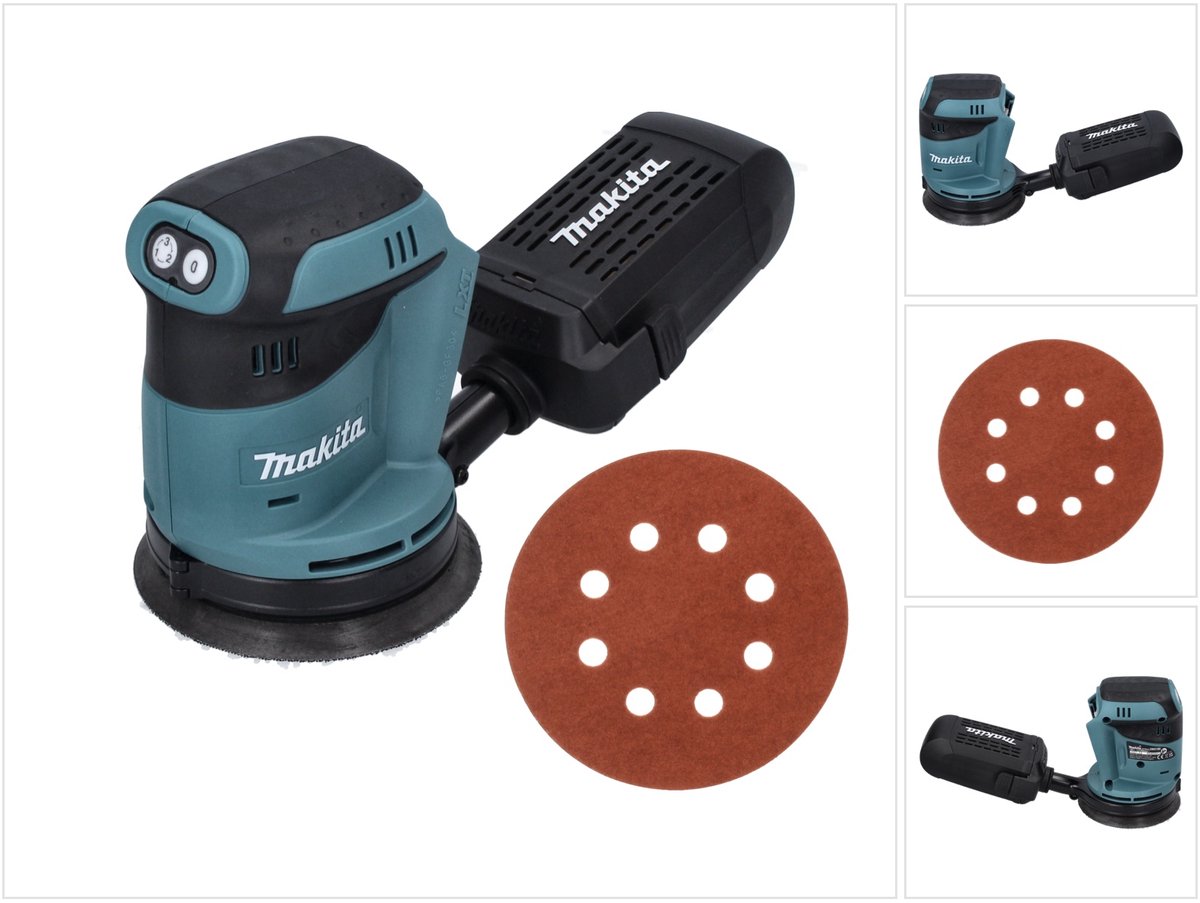 Makita DBO 180 Z accu excentrische schuurmachine 18 V 125 mm + 50x schuurpapier K 320 - zonder accu, zonder oplader