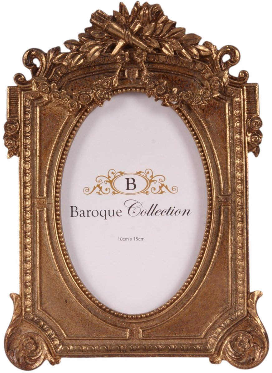 Baroque - Fotolijst - Fotolijst 10x15 cm - Goud - Resin - Staand - 23x16x2.5 - Polyresin