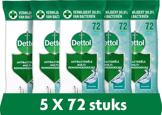 Lingettes Dettol Ocean 72 pièces - 5 pièces - Pack économique