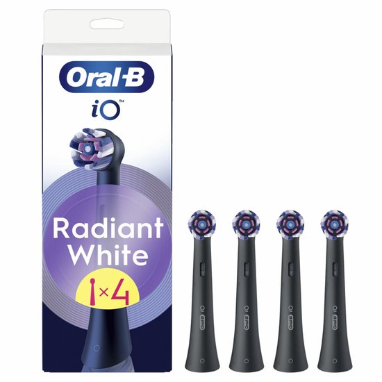 Oral-B Opzetborstels iO Radiant White Zwart 4 stuks