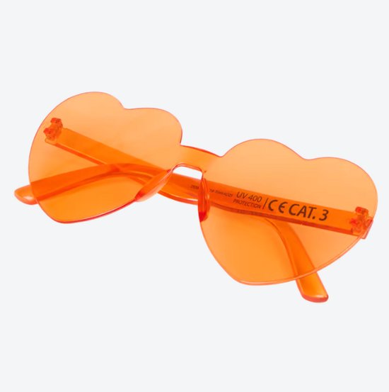 Hidzo Hartjes Zonnebril Oranjekleurig - UV 400 - Zwarte Glazen - Koningsdag van Hidzo — afbeelding 2