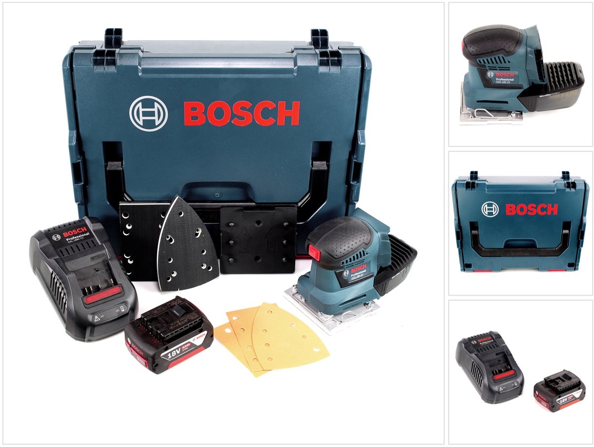 Bosch GSS 18V-10 accu vlakschuurmachine 18V + 1x accu 5.0Ah + lader + L-Boxx