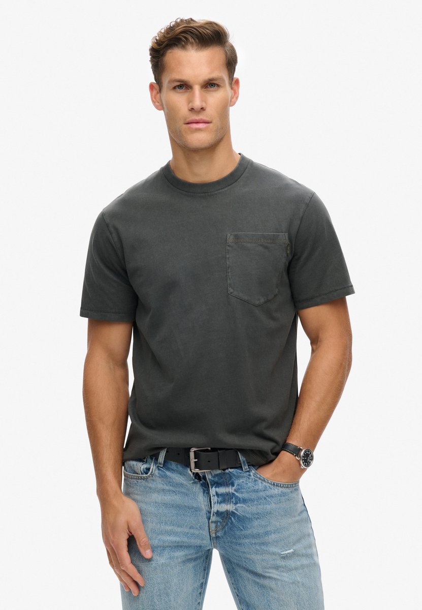 Superdry Contrast Stitch Pocket T-shirt Met Korte Mouwen L Man Zwart