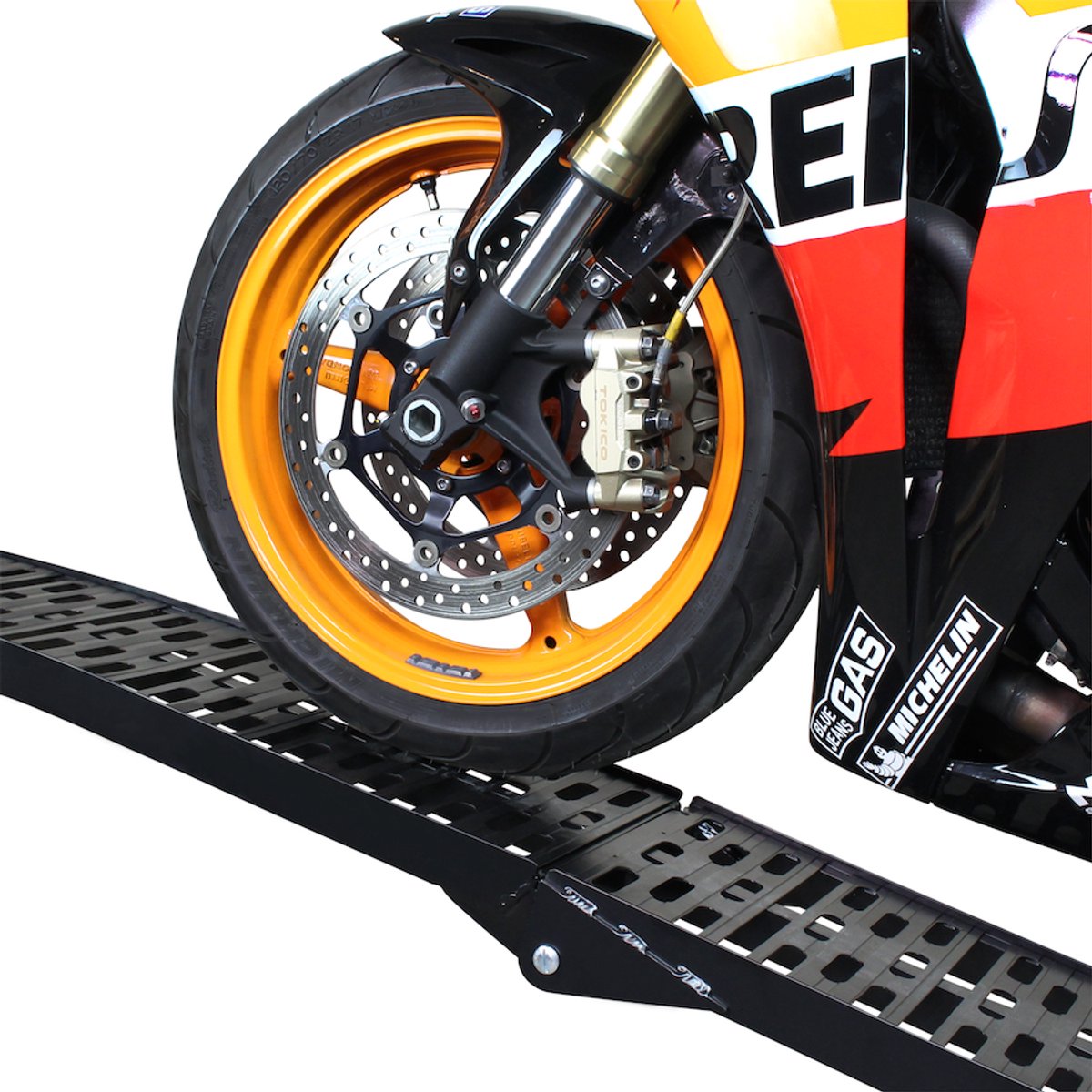 Goedkoopste Datona® - Extra sterke zwarte oprijplaat voor motoren - 225 cm rijplaat oprijhelling rijplank