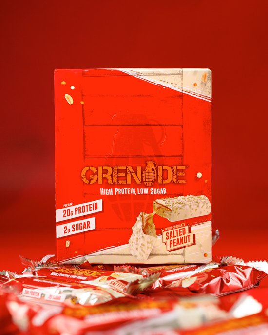 Grenade Protein Bar White Chocolate Salted Peanut 20g Protein - Doos 12x 60g - 720g - Eiwitrepen voor Twee Weken - Eiwitten voor Spieren - Sportvoeding - Tussendoortjes — afbeelding 3